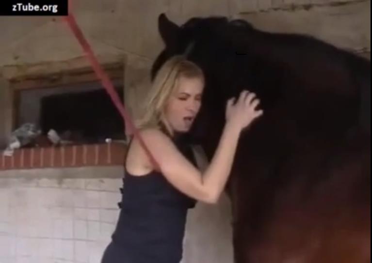 سكس نيك حيوانات حصان – شقراء مدمنة في مشاهد ساخنة مع حصانها